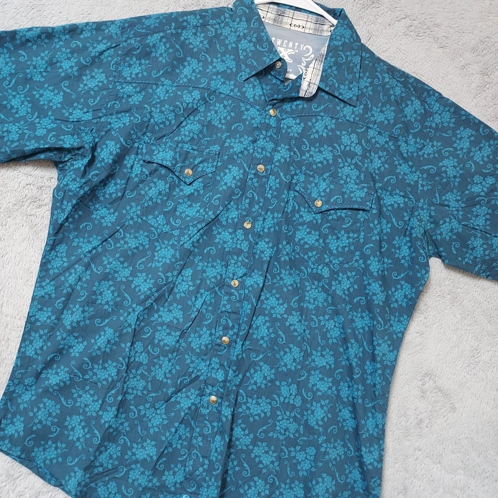 Wrangler Twenty X Shirt Mens XL Floral Paisley Western Pearl Snap  Rodeo